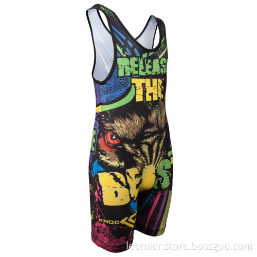 Wholesale High Quality Youth Cheap Sbulimated Wrestling Singlets
